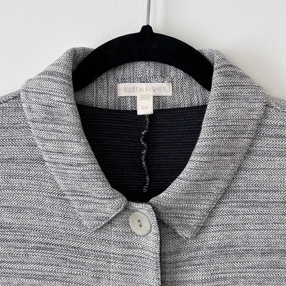 Eileen Fisher Gray Organic Cotton Coat - Picture 3 of 16
